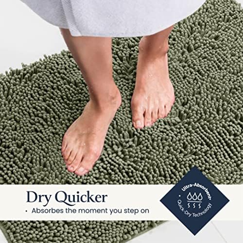 BELADOR 2-Piece Bath Rug Set - Plush Chenille Bath Mats with Rubber Backing