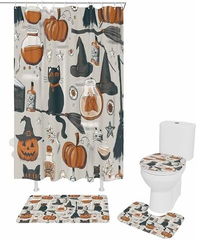 ZOE GARDEN Halloween Bathroom Set with Rug and Accessories