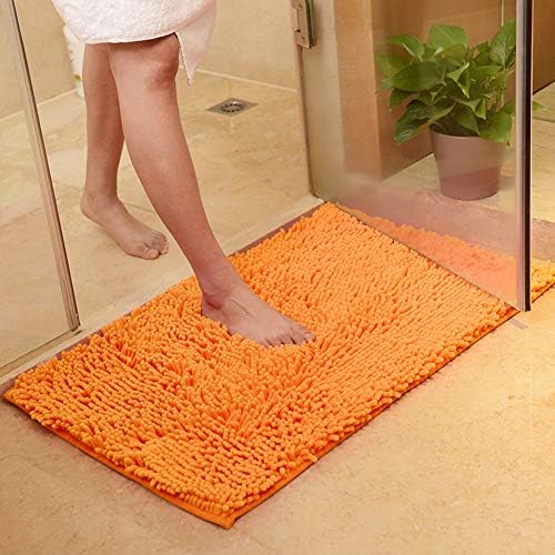 Vctops Orange Fall Plush Chenille Bath Rug