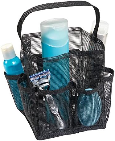 InterDesign Una Shower Caddy Mesh Tote for Shampoo Soap Conditioner Black
