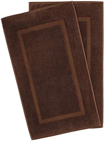 American Bath Towels 20x34 Inch Bath Mats Set of 2 Brown