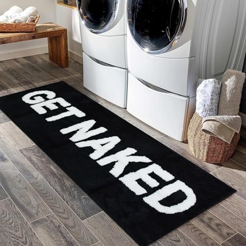 Zeeinx Get Naked Runner Black Bath Mat