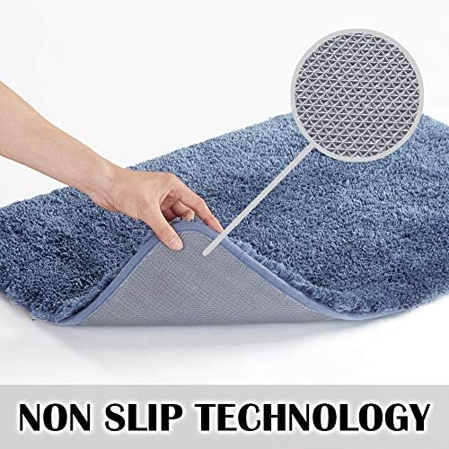 Suchtale Bath Rug 20x32 Blue Non-Slip Microfiber