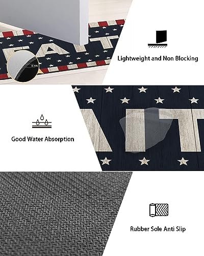 2PCS Non-Slip Diatomite Bath Mats Set for Independence Day