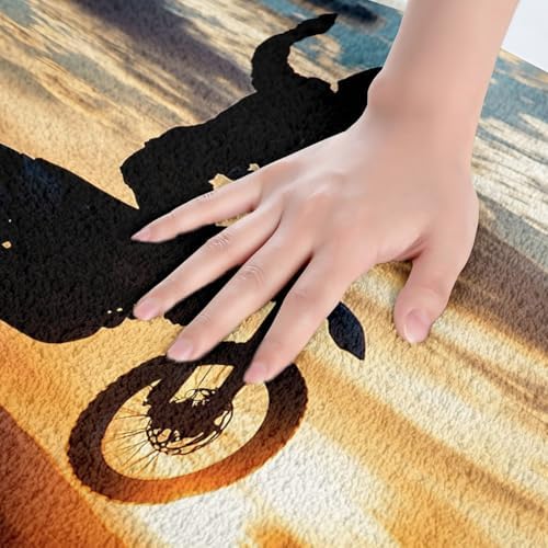 Erosebridal Dirt Bike Sunset Bath Rug 16X24