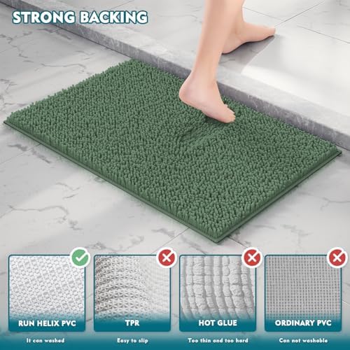 RUN HELIX Christmas Green Bathroom Rugs 3 Piece Set