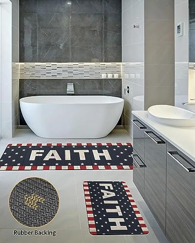 2PCS Non-Slip Diatomite Bath Mats Set for Independence Day
