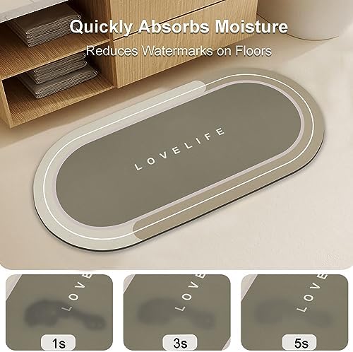 YCTMALL Quick-Dry Non-Slip Bath Mat with Soft Diatomaceous Earth