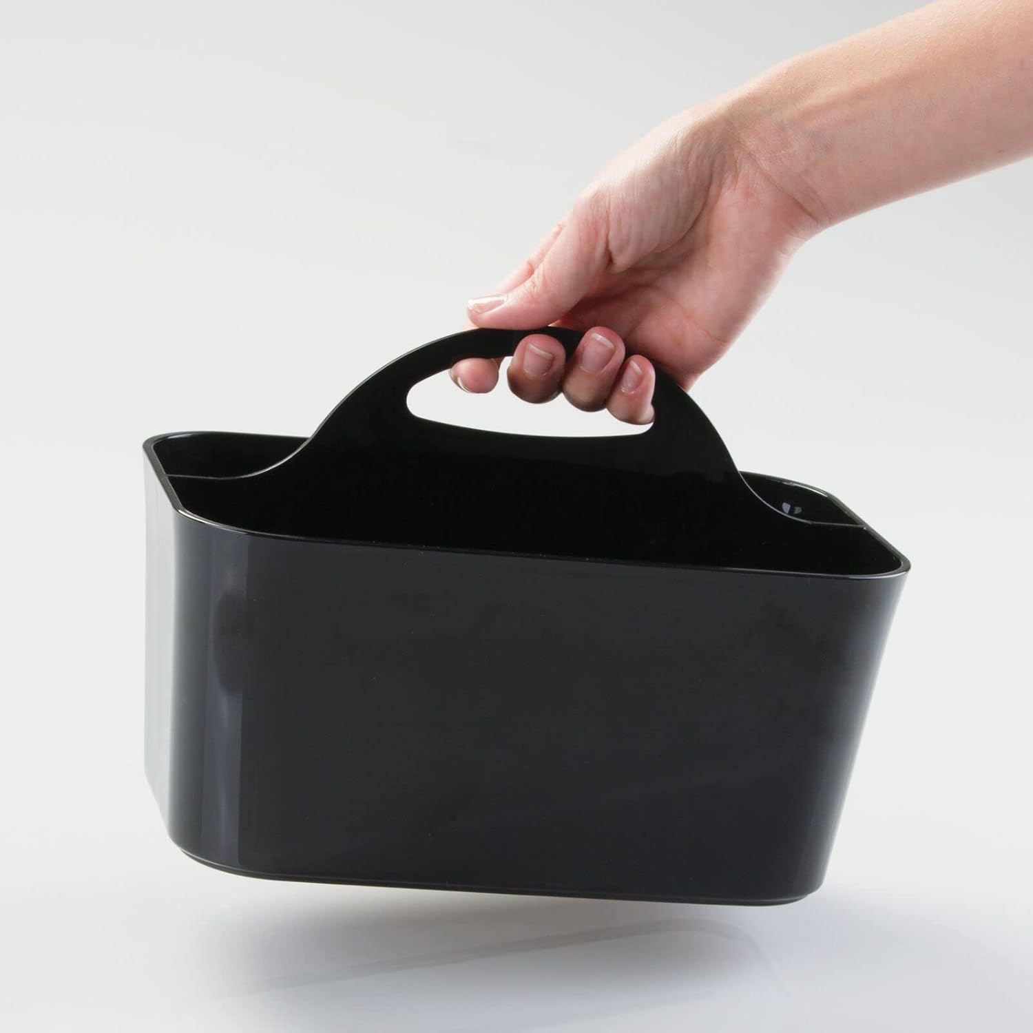 mDesign Shower Caddy Tote with Handle - Black