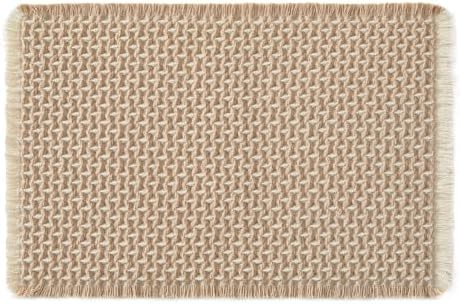 Boho Style Khaki and White Bath Rug 24x16