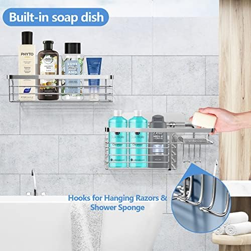 Smatorga Adhesive Shower Caddy 2 Pack Organizer