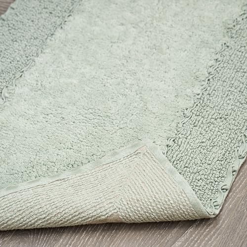 Laura Ashley Ruffle Border Cotton Bath Rug Sage Green 17x24