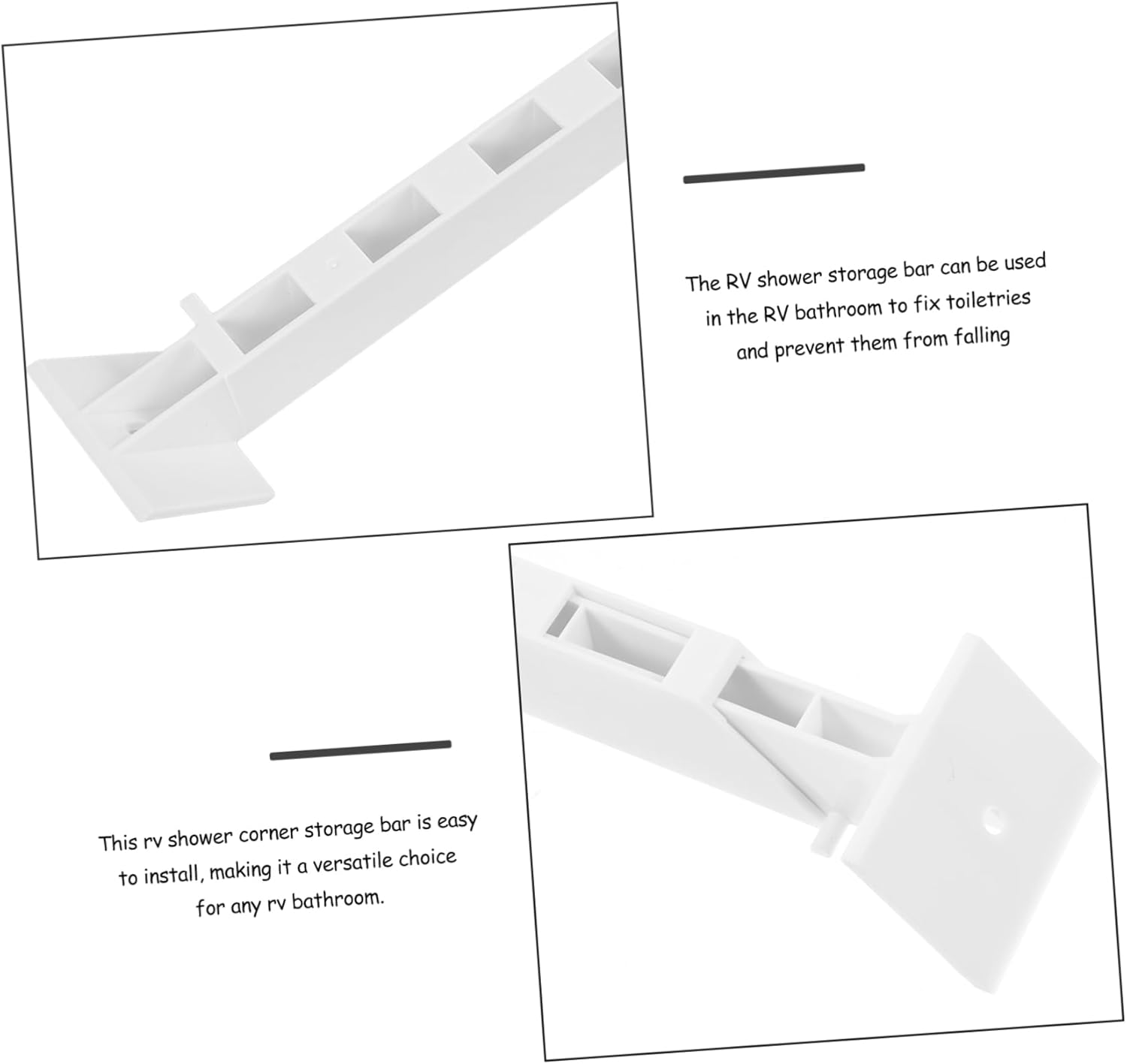 WOONEKY Abs Rv Shower Corner Shelf Retainer Bar