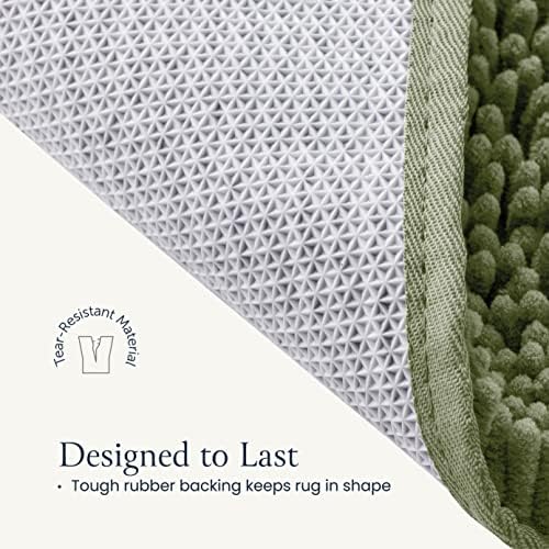 BELADOR 2-Piece Bath Rug Set - Plush Chenille Bath Mats with Rubber Backing