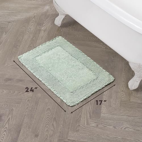 Laura Ashley Ruffle Border Cotton Bath Rug Sage Green 17x24