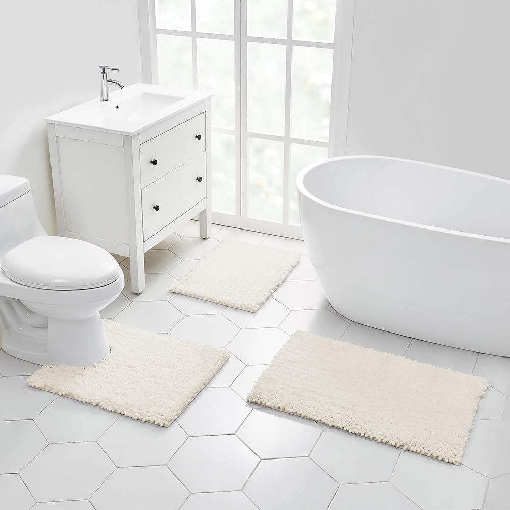 Walensee 2 Piece Bath Rug Set Non Slip Chenille