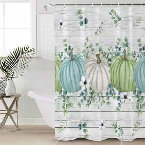 Thanksgiving Fall Bathroom Set with Shower Curtain Rug and Hooks