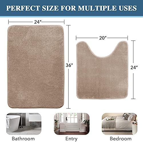 HVERSAILTEX Flannel Memory Foam Bath Mat Set