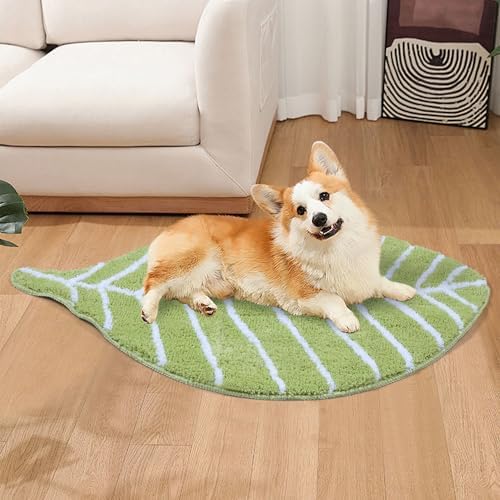 HelloTree Green Leaf Bathroom Rug for Kids 1
