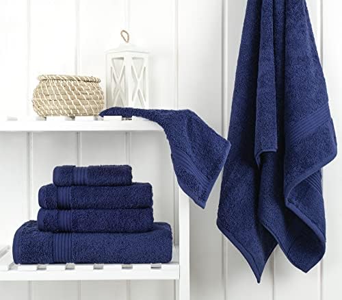Cotton Paradise 6 Piece Towel Set Navy Blue