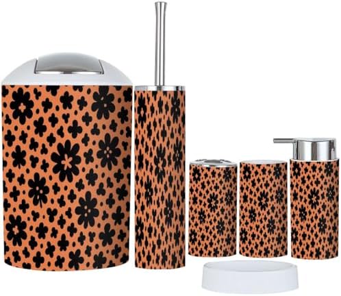 Boho Style 6 Piece Bathroom Accessories Set