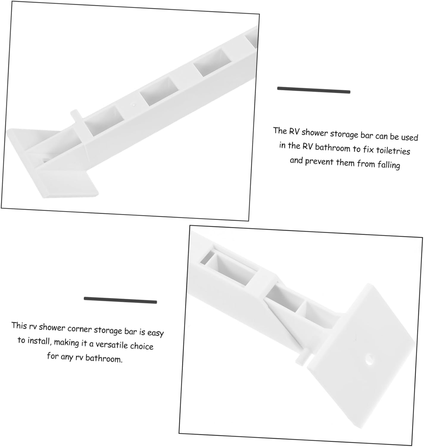 Zerodeko Shower Caddy Corner Rod Sturdy ABS