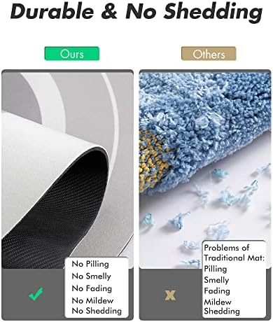 MontVoo Quick Drying Grey Bath Rug 17x27