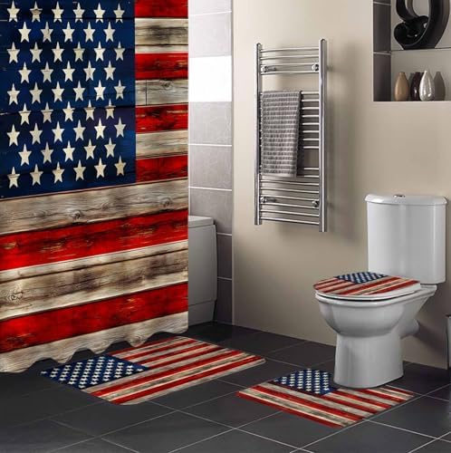 ZOE GARDEN American Flag Bathroom Set