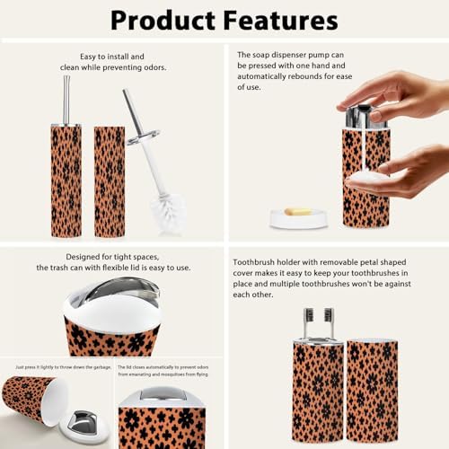 Boho Style 6 Piece Bathroom Accessories Set
