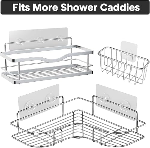 Shower Caddy Adhesive Hooks 15-Pack Strong Suction Stickers