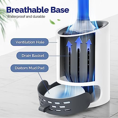 HAMITOR Toilet Brush Holder Set with Silicone Brush