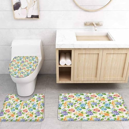 ZOE GARDEN Blue Purple Flower Bathroom Set
