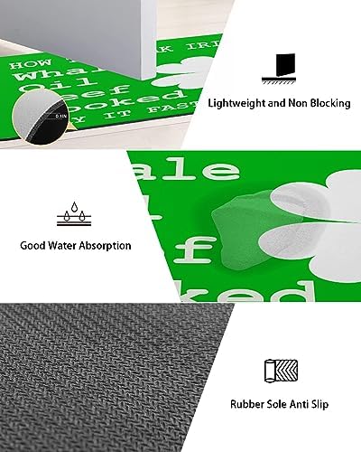 Funnywall88 2PCS St Patricks Day Bath Mats Non-Slip Diatomite Floor Mats