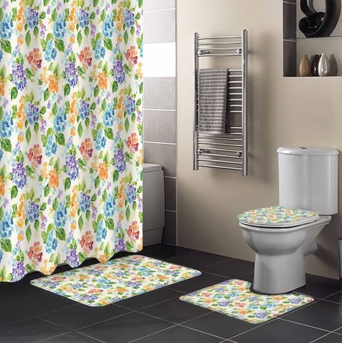 ZOE GARDEN Blue Purple Flower Bathroom Set