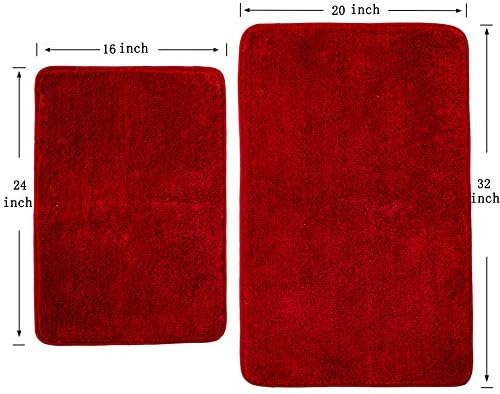 DSHXL 2 Piece Bath Rug Set Non-Slip Microfiber Mats