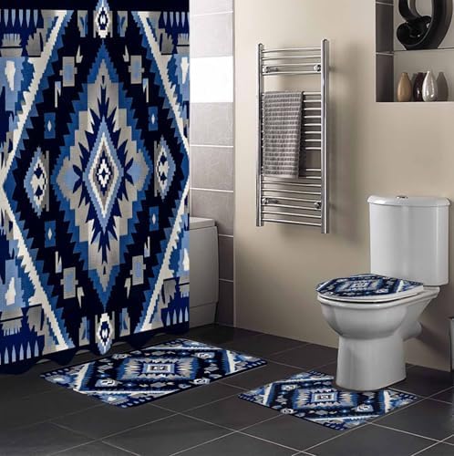 ZOE GARDEN Southwest Bathroom Set with Curtain Rug Hooks