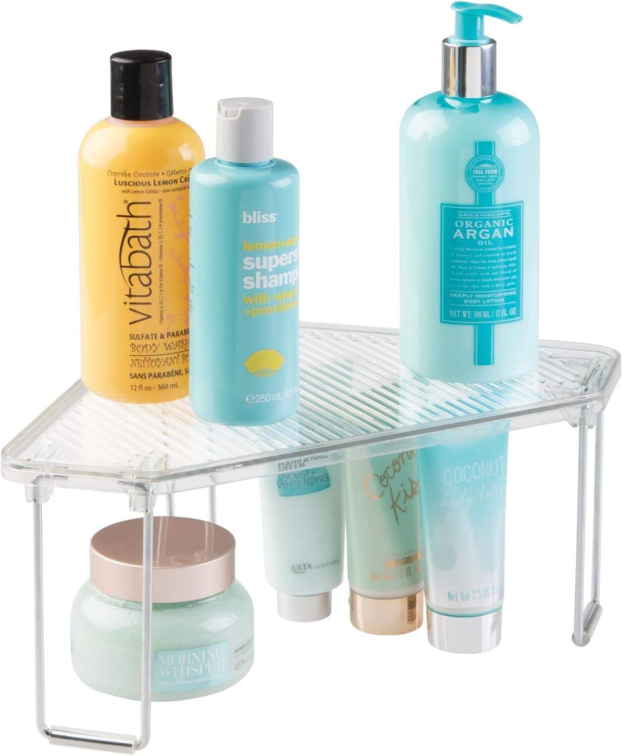 mDesign Corner Stackable Rack 2 Pack Clear