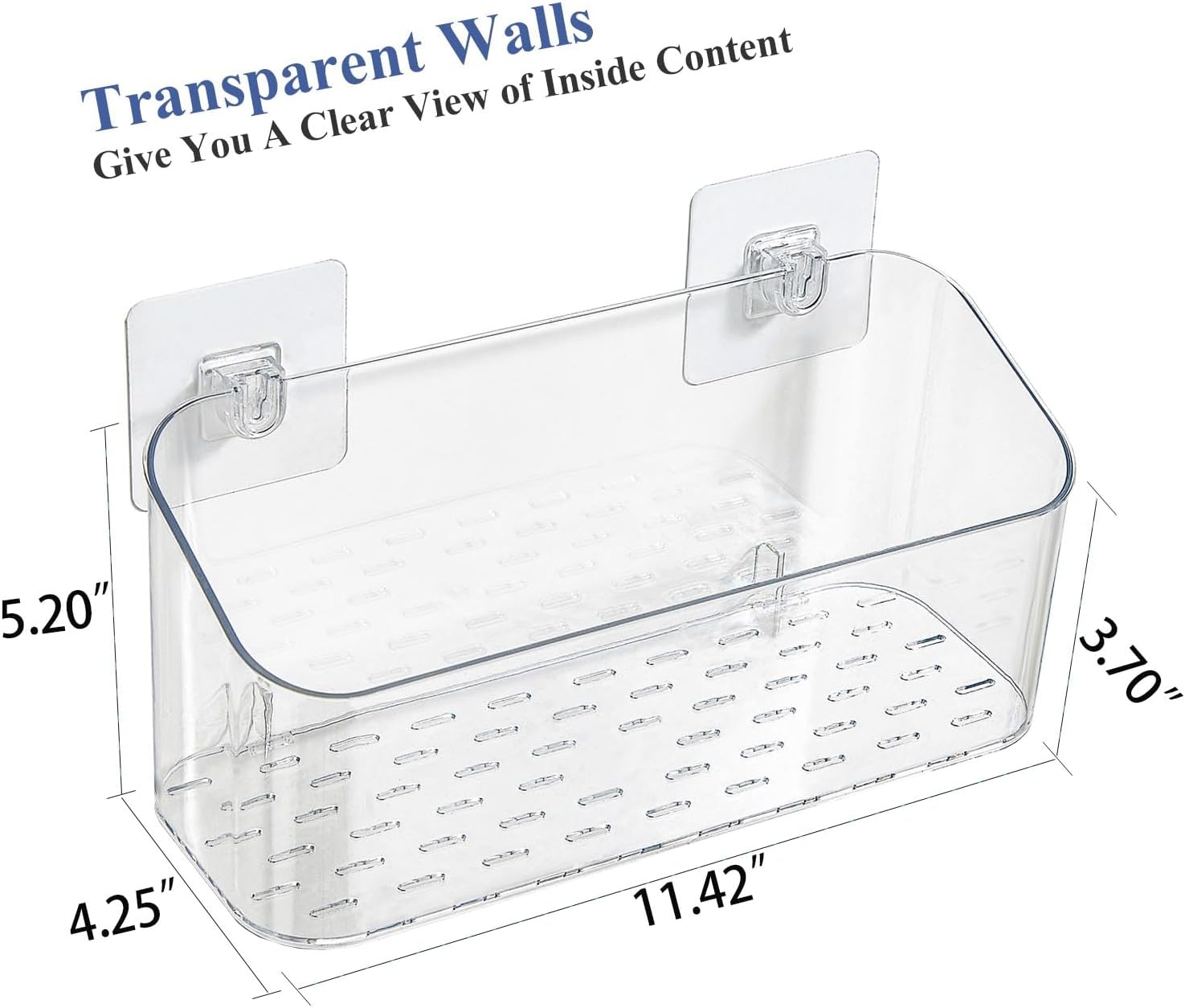 Eunion Adhesive Shower Caddy with Large Capacity and Clear Design