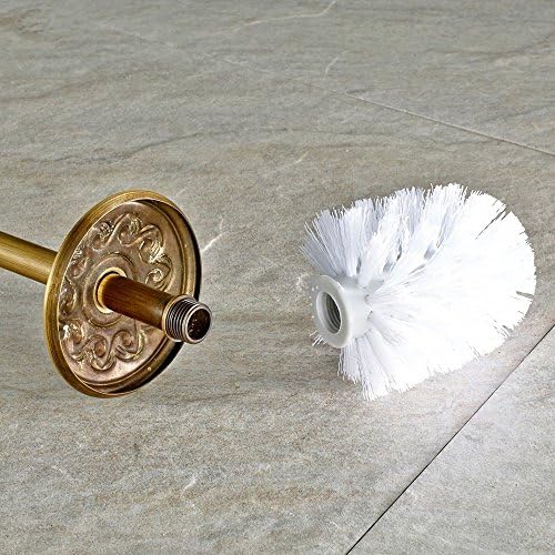 Leyden Antique Brass Toilet Brush Holder with Ceramic Cup 1