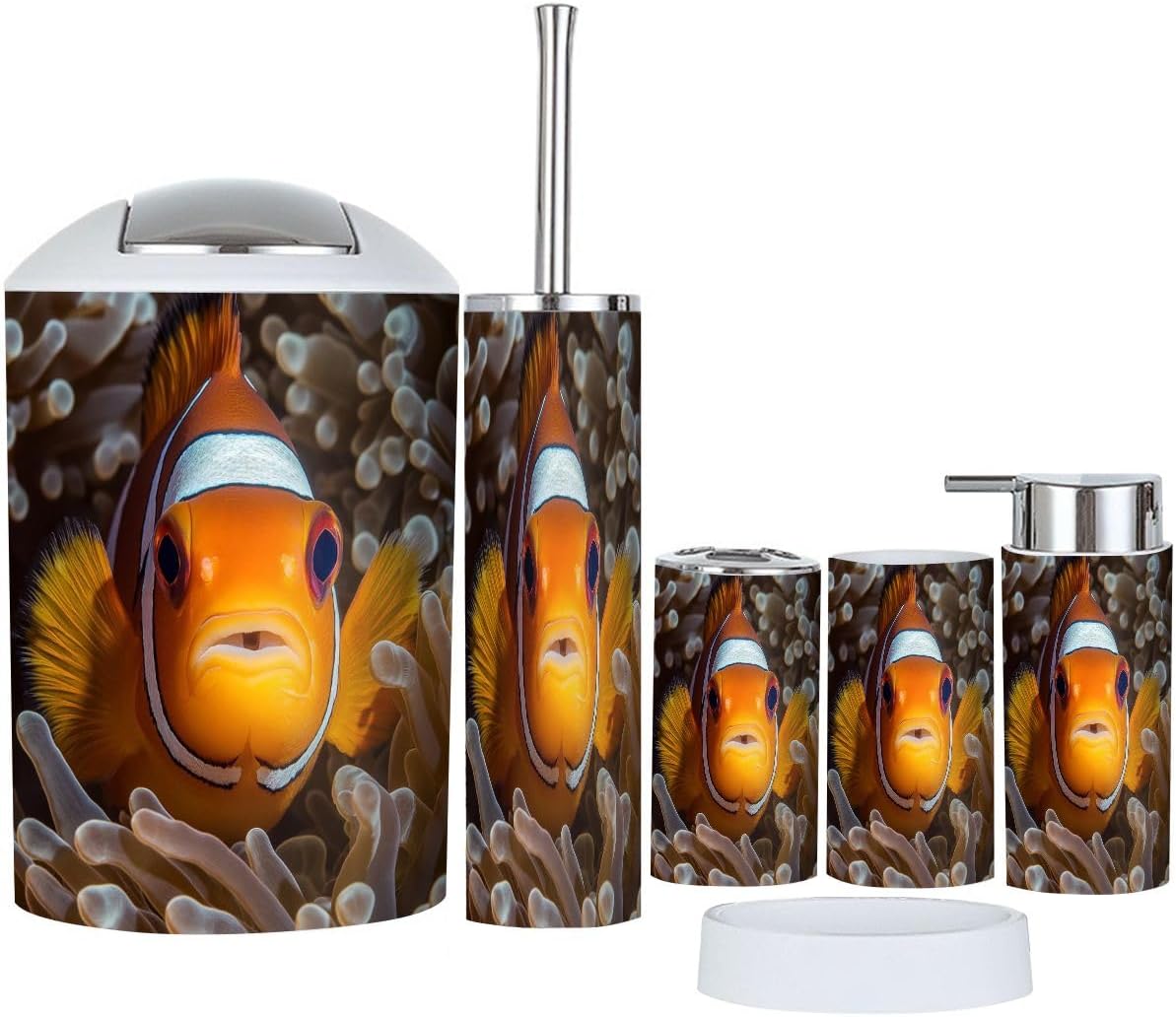 Boho Anemone Bathroom Accessory Set 6 Piece