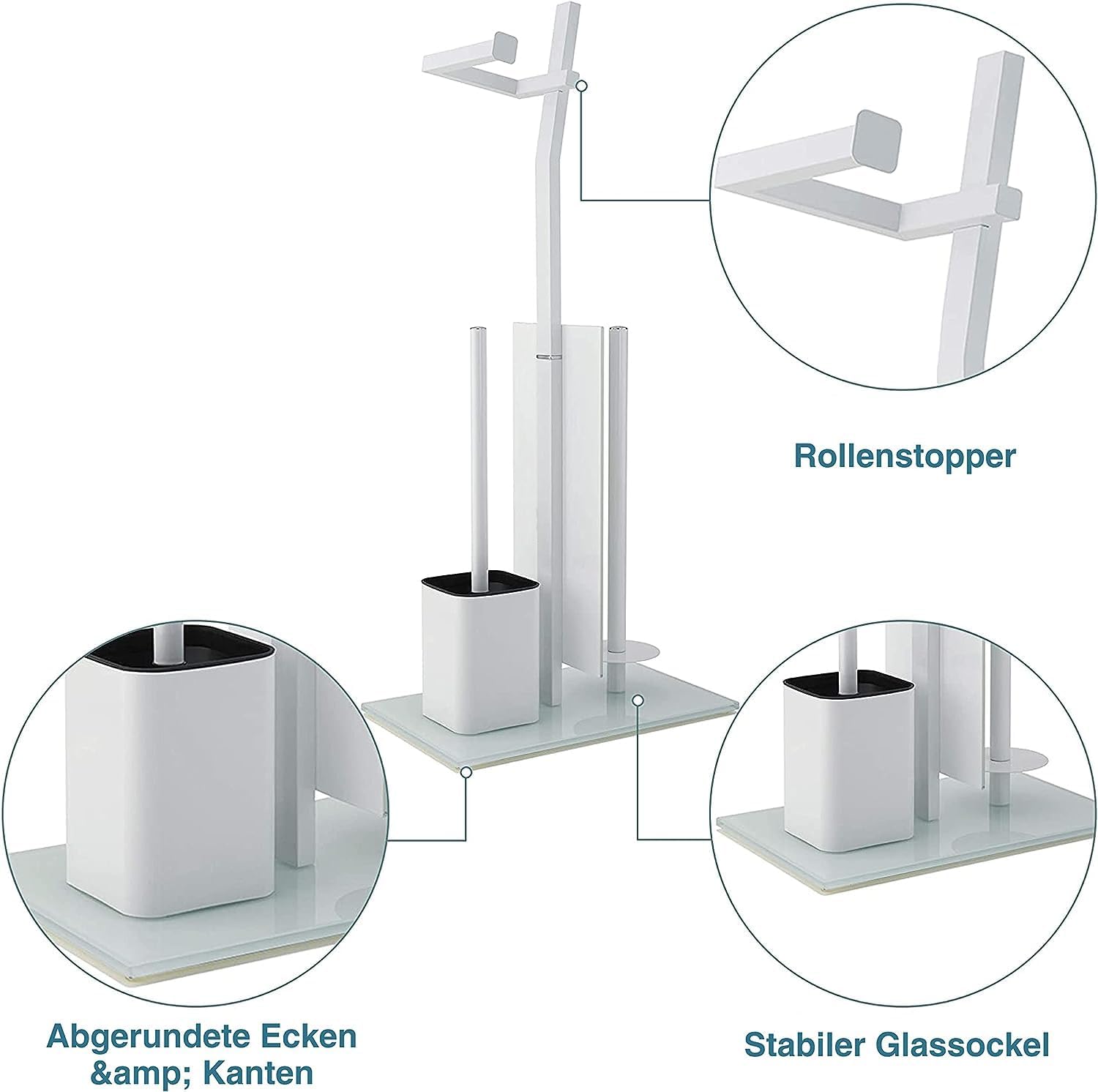 Smartpeas WC Set with Roll Holder and Extra Brush Heads