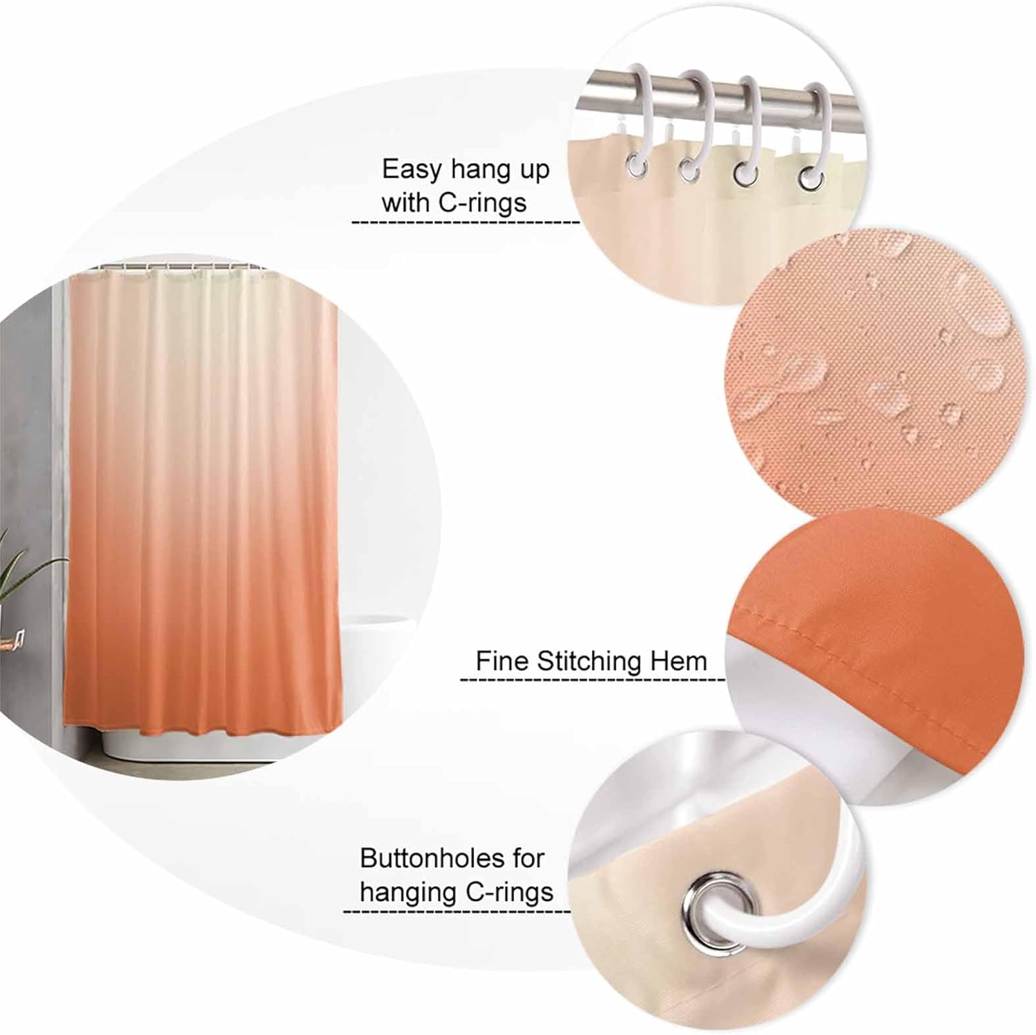 ZOE GARDEN Gradient Orange Bathroom Set