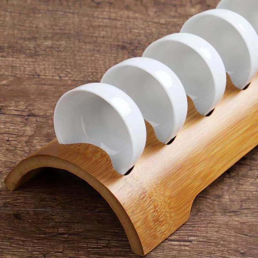 1PC Bamboo Tea Cup Rack 6 Slots Display Holder