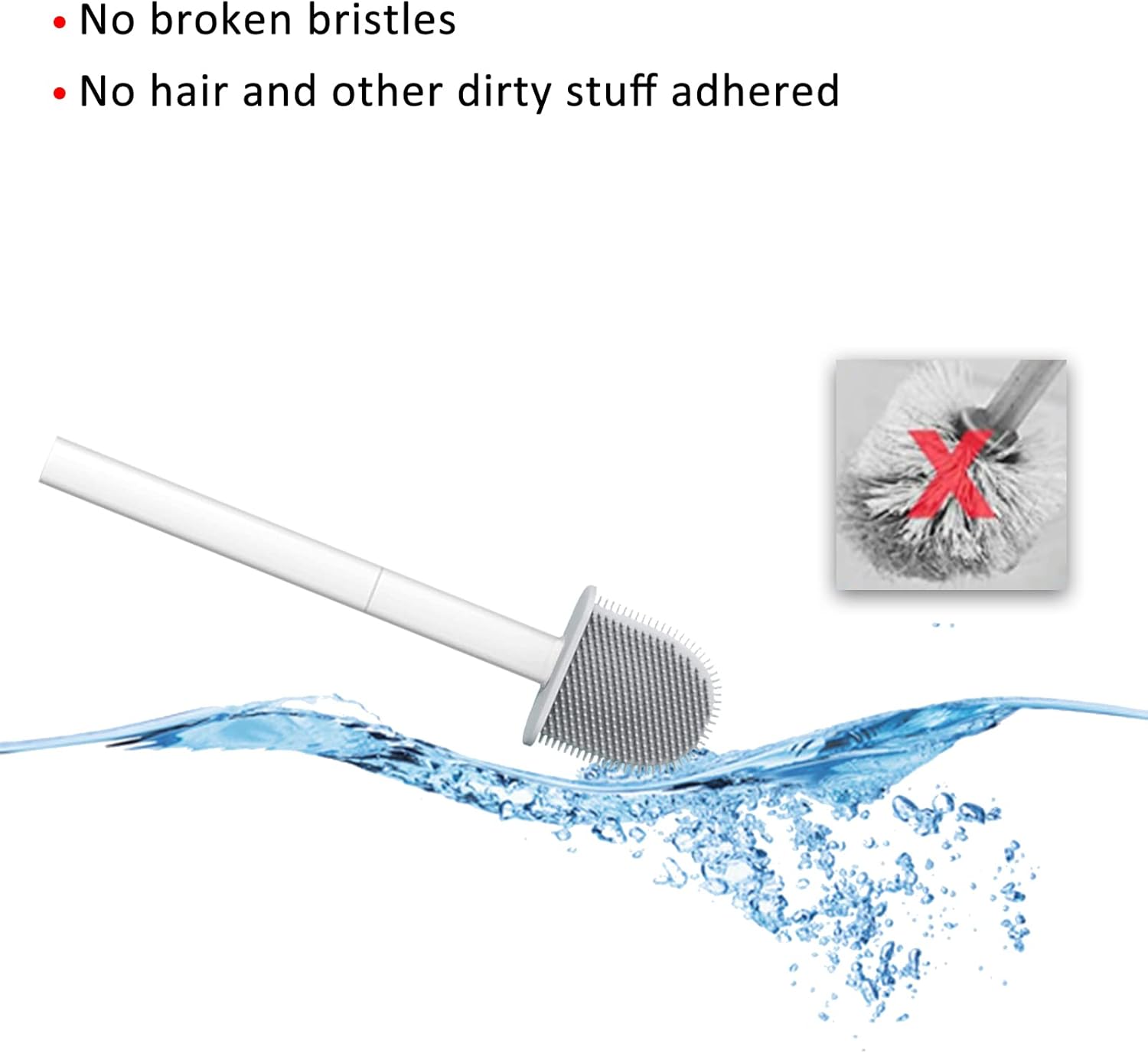 Toilet Brush with Holder Flexible Silicone Cleaning Tool for Bathroom
