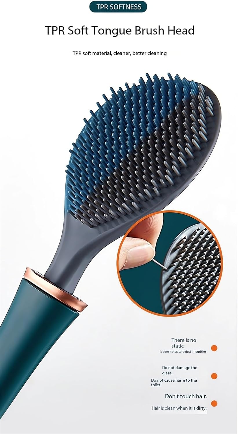 Modern Flexible Silicone Toilet Brush Set with Holder
