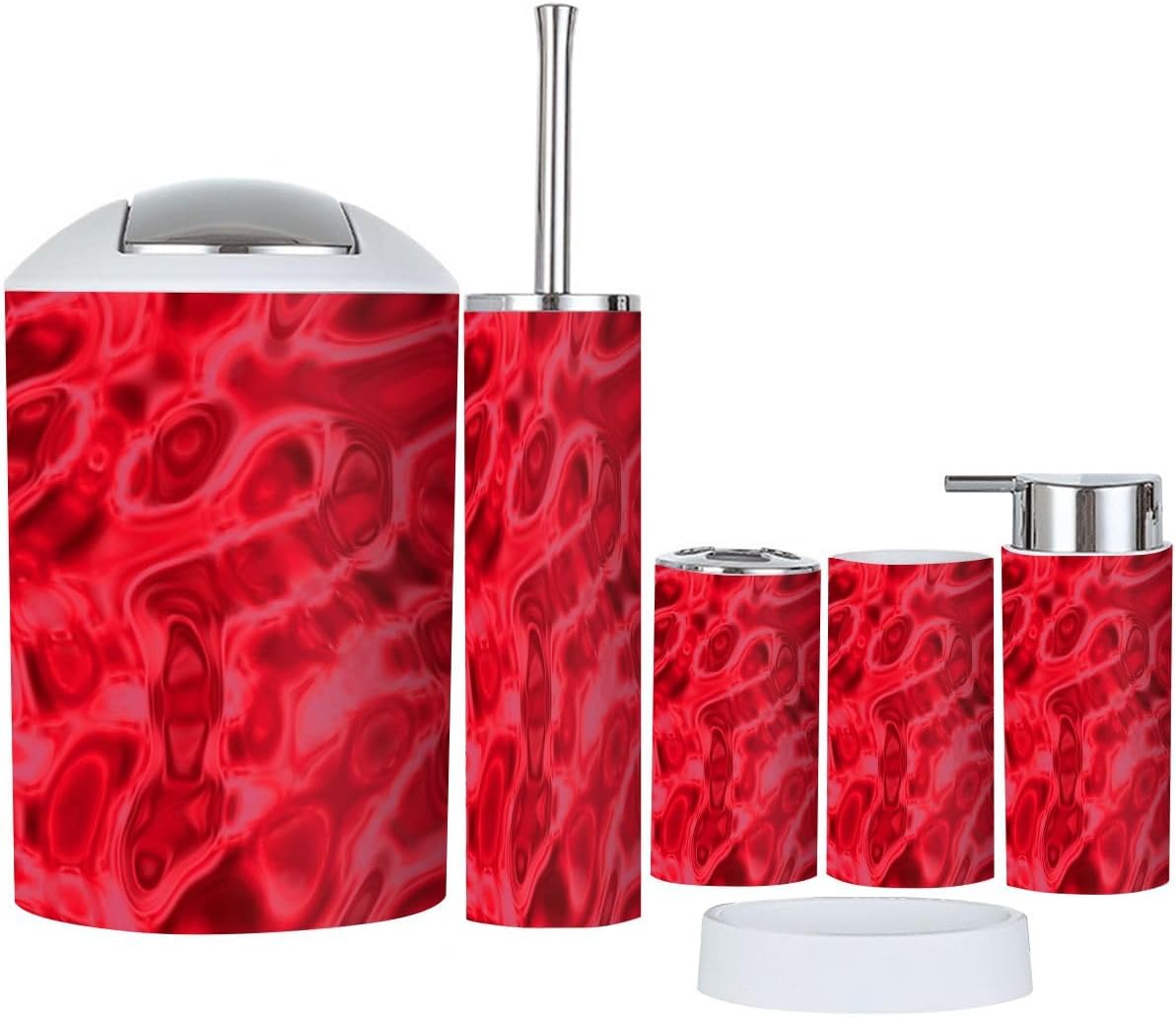 Boho Style 6 Piece Bathroom Accessory Set 1