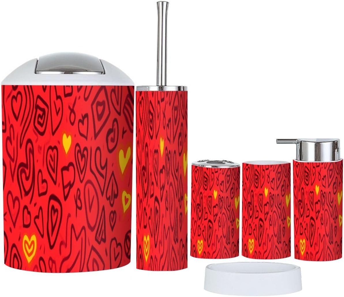 Boho Bathroom Accessory Set 6 Piece Modern Design 1