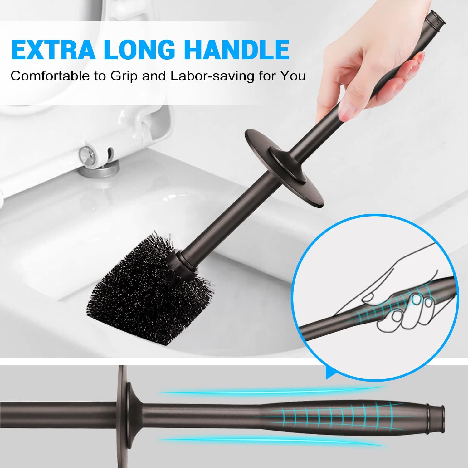 Uptronic Toilet Plunger and Brush Set with Holder 1