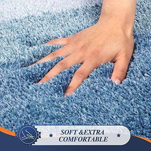 Walensee Non Slip Bath Mat 16x24 Ombre Blue