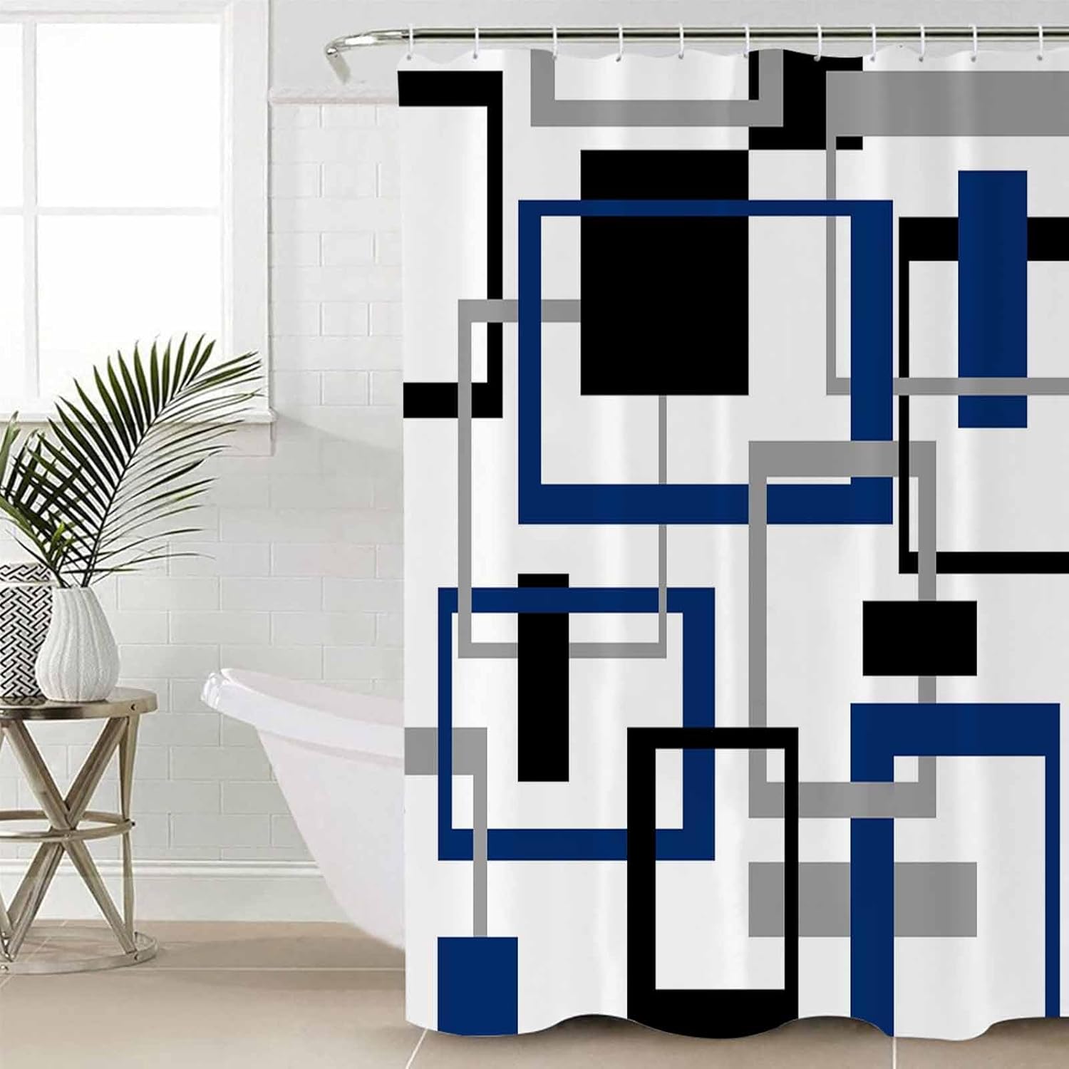 ZOE GARDEN Geometric Blue Bathroom Set